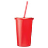 Bullet Transparent Red Sizzle 16oz Tumbler with Straw