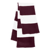 Sportsman Maroon/White Rugby Striped Knit Scarf