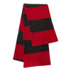 Sportsman Red/Charcoal Rugby Striped Knit Scarf