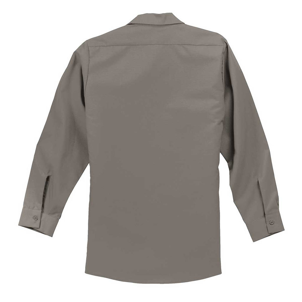 Red Kap Men's Tall Grey Long Sleeve Industrial Work Shirt