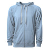 Independent Trading Co. Unisex Misty Blue Icon Lightweight Loopback Terry Zip Hood