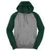 Sport-Tek Men's Forest Green/Vintage Heather Raglan Colorblock Pullover Hooded Sweatshirt