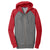 Sport-Tek Men's Vintage Heather/True Red Raglan Colorblock Full-Zip Hooded Fleece Jacket