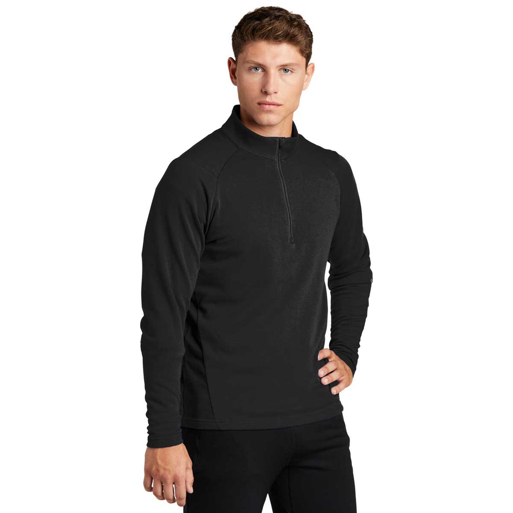 Sport-Tek Men's Black Lightweight French Terry Quarter Zip Pullover