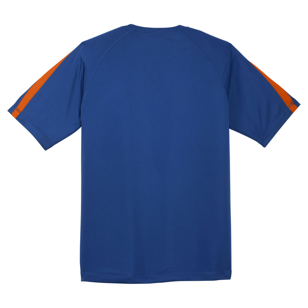 Sport-Tek Men's True Royal/Deep Orange Colorblock PosiCharge Competitor Tee