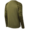 Sport-Tek Men's Olive Drab Green Drift Camo Colorblock Long Sleeve Tee