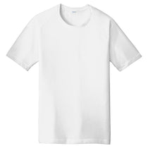 Sport-Tek Men's White PosiCharge Tri-Blend Wicking Raglan Tee
