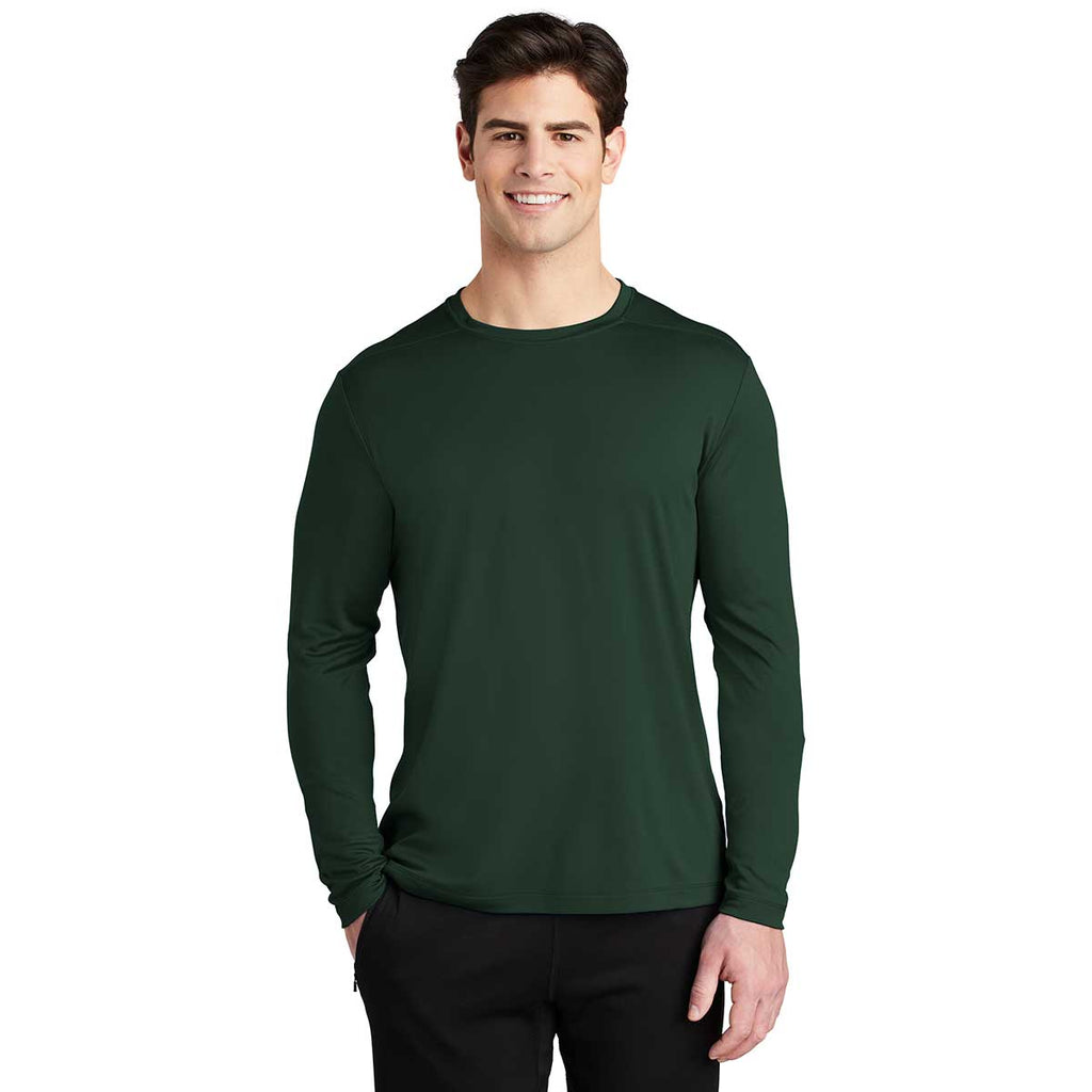 Sport-Tek Men's Forest Green Posi-UV Pro Long Sleeve Tee