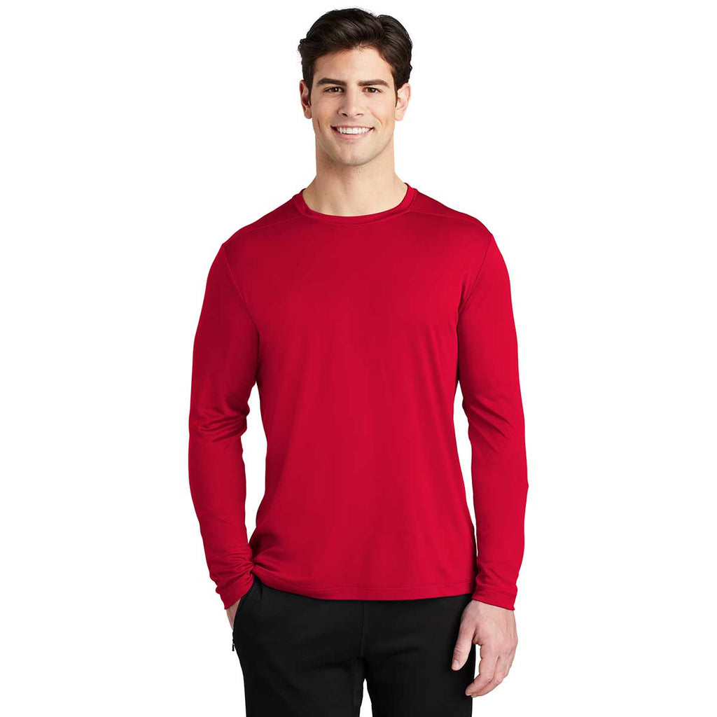 Sport-Tek Men's True Red Posi-UV Pro Long Sleeve Tee