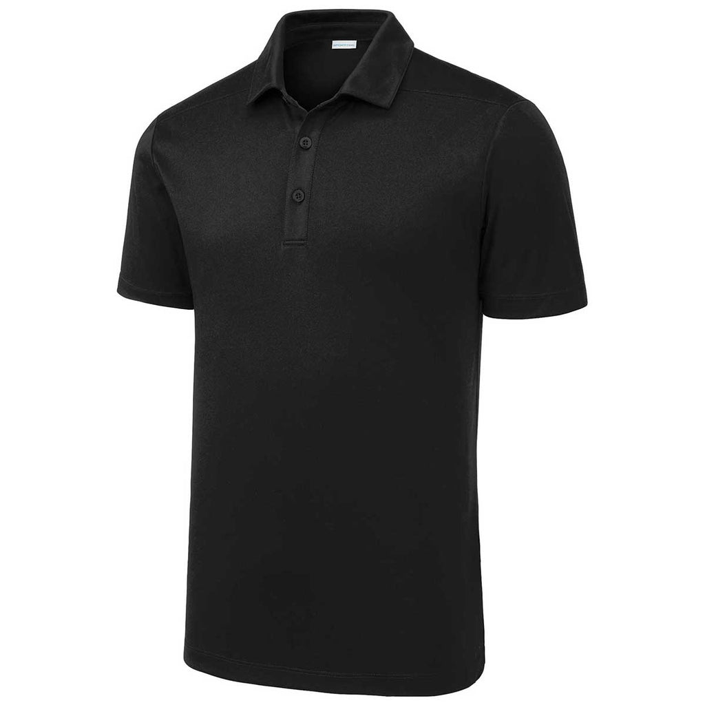 Sport-Tek Men's Black Posi-UV Pro Polo