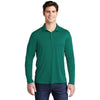 Sport-Tek Men's Marine Green Posi-UV Pro Long Sleeve Polo