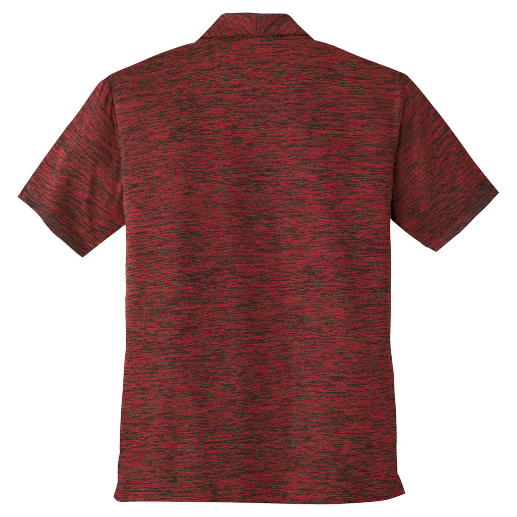 Sport-Tek Men's Deep Red/Black Electric PosiCharge Electric Heather Polo