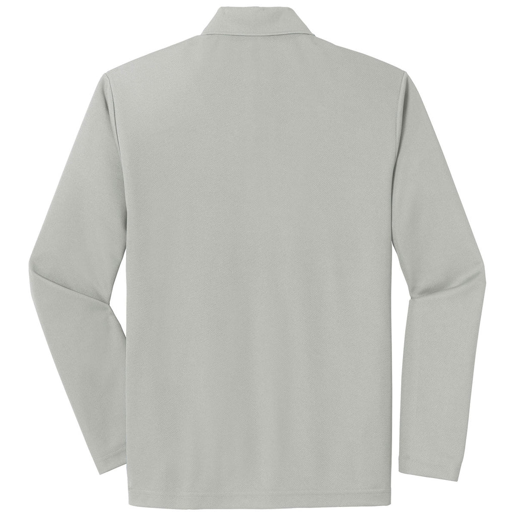 Sport-Tek Men's Silver PosiCharge RacerMesh Long Sleeve Polo