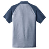 Sport-Tek Men's True Navy Heather/True Navy PosiCharge RacerMesh Raglan Heather Block Polo