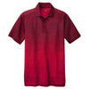 Sport-Tek Men's Deep Red/Black Ombre Heather Polo