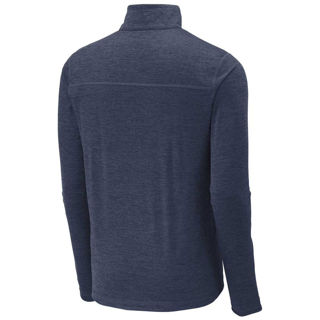 Sport-Tek Men's Dark Denim Heather Exchange 1.5 Long Sleeve Half Zip