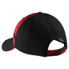 Sport-Tek Black/True Red Dry Zone Mesh Inset Cap