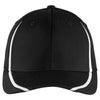 Sport-Tek Black/White Flexfit Performance Colorblock Cap