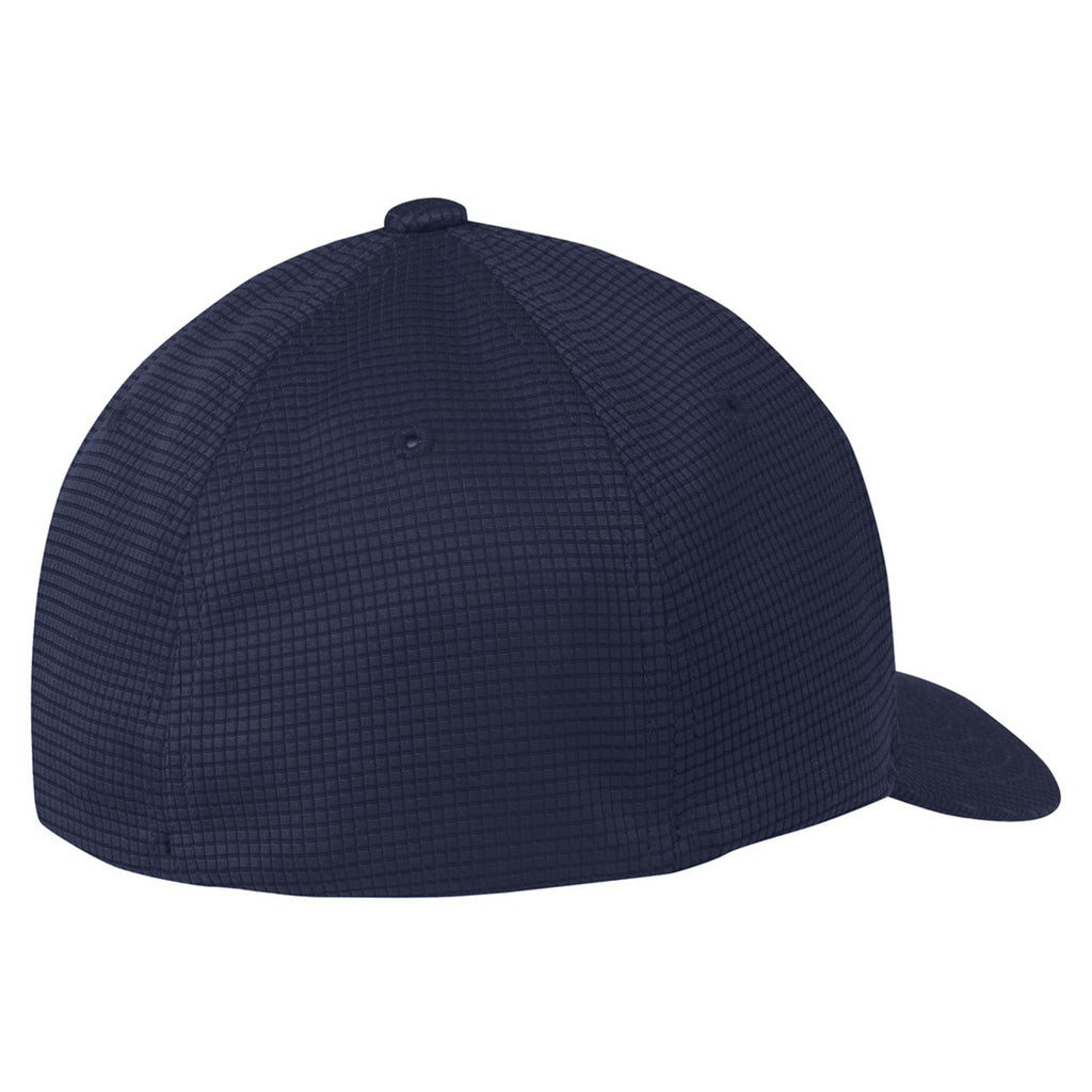 Sport-Tek True Navy Flexfit Grid Texture Cap