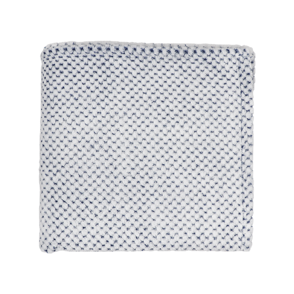 MerchPerks Zusa White with Navy Plush Siesta Blanket