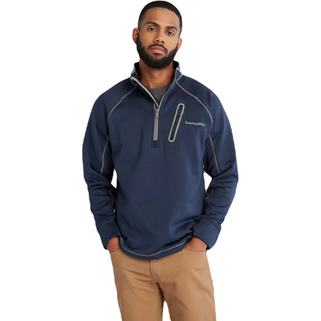 Timberland Men's Navy Heather Reaxion 1/4 Zip Fleece