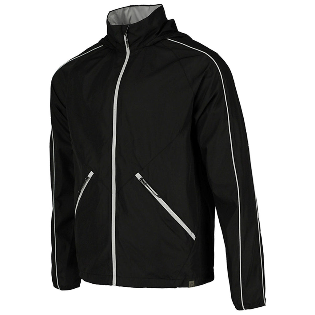 Elevate Men's Black/Silver Rincon Eco Packable Jacket