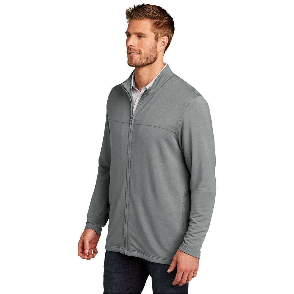 TravisMathew Men's Quiet Shade Grey Newport Full-Zip Fleece