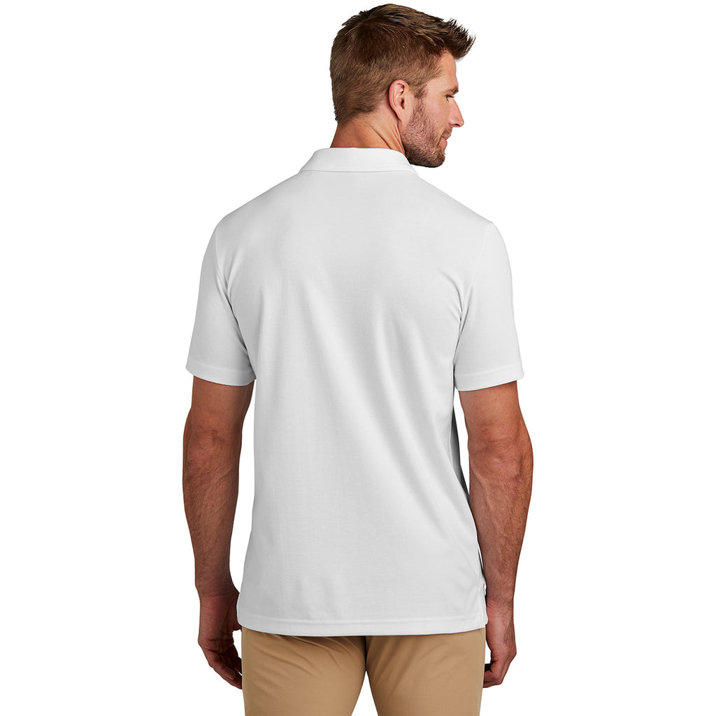 TravisMathew Men's White Coastal Chest Stripe Polo