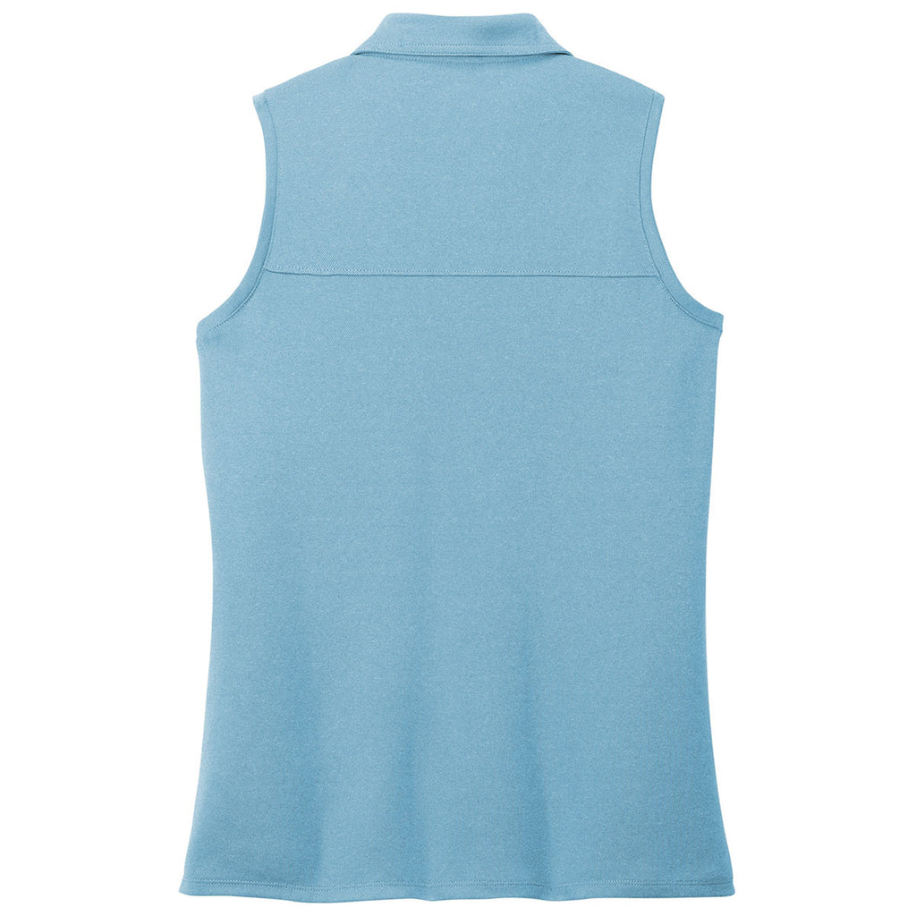 TravisMathew Women's Brilliant Blue Heather Coto Performance Sleeveless Polo