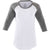 Elevate Women's Medium Heather Grey/White Dakota Three Quarter Tee