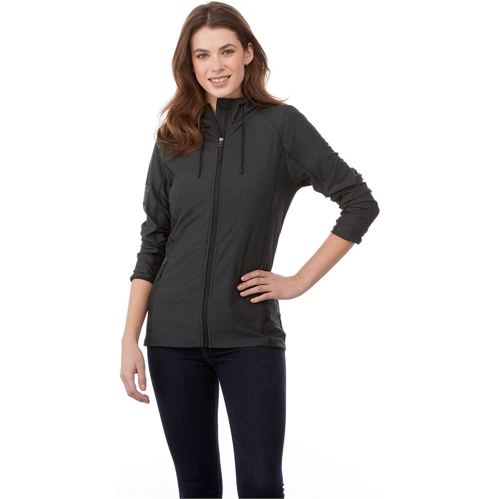 Elevate Women's Black Smoke Heather Kaiser Knit Jacket