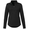 Elevate Women's Black Rigi Eco Knit Quarter Zip