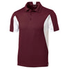 Sport-Tek Men's Maroon/ White Tall Side Blocked Micropique Sport-Wick Polo