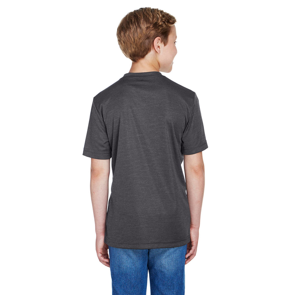 Team 365 Youth Dark Grey Heather Zone Sonic Heather Performance T-Shirt