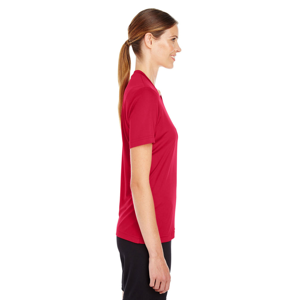 Team 365 Women's Sport Scarlet Red Zone Performance T-Shirt