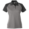 Team 365 Women's Sport Graphite/Black Command Snag-Protection Colorblock Polo