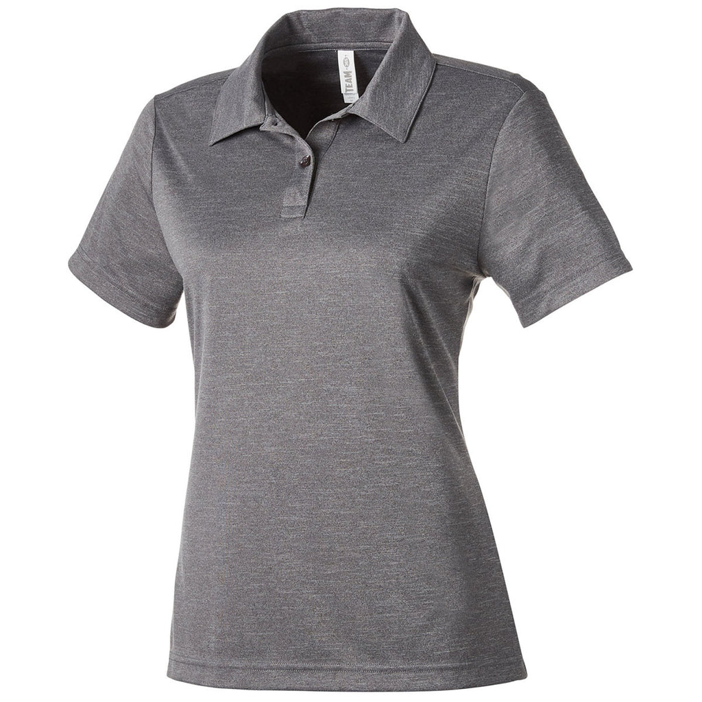 Team 365 Women's Dark Grey Heather Zone Sonic Heather Performance Polo