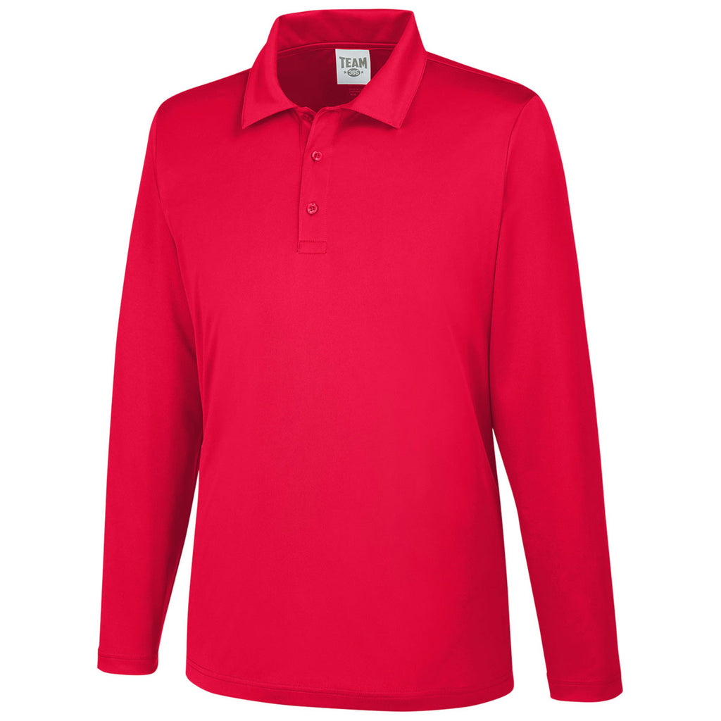 Team 365 Men's Sport Red Zone Performance Long Sleeve Polo
