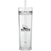 Gold Bond Clear 16 oz Tube Tumbler with Straw