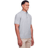 UltraClub Men's Heather Grey Lakeshore Stretch Cotton Performance Polo