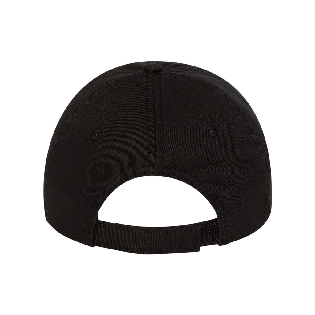 Valucap Black Unstructured Washed Chino Twill Cap