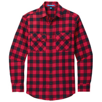 Port Authority Men's Red/Black Buffalo Check Plaid Flannel Shirt