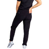 TiScrubs Women's Real Black Stretch 9-Pocket Short Scrub Pants