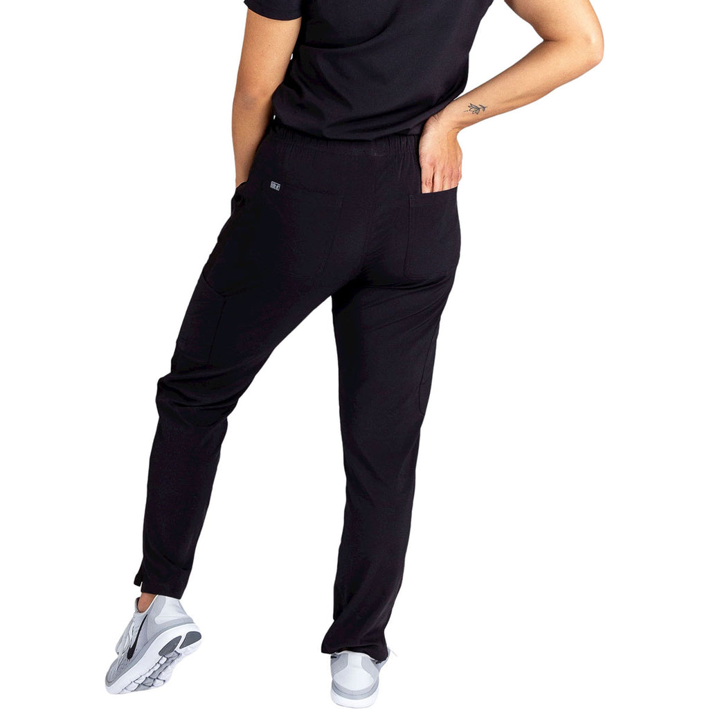 TiScrubs Women's Real Black Stretch 9-Pocket Tall Scrub Pants