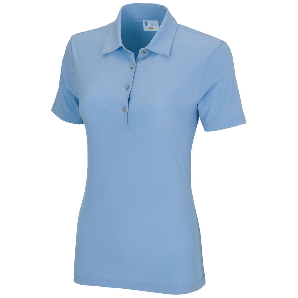 Greg Norman Women's Blue Stream X-Lite 50 Solid Woven Polo