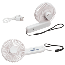 Ariel Premium White Mini Breeze Rechargeable Hand Fan