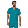 Cherokee Men's Teal Blue Workwear Revolution V-Neck Top