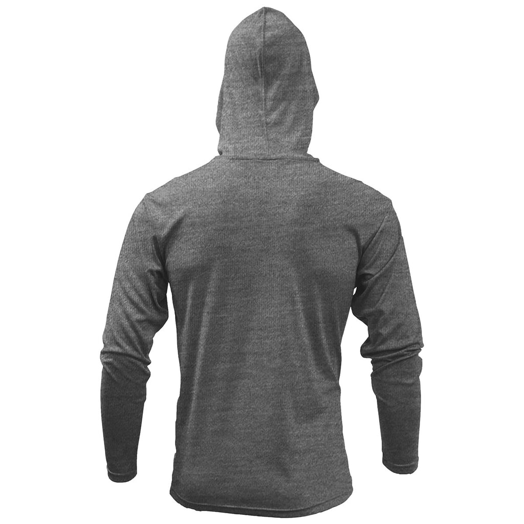 BAW Men's Heather Black Xtreme-Tek Long Sleeve Hood