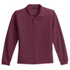 Port Authority Youth Burgundy Long Sleeve Silk Touch Polo