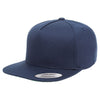 Yupoong Navy Adult 5-Panel Cotton Twill Snapback Cap